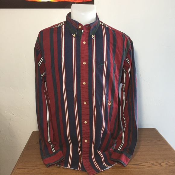 Tommy Hilfiger Shirts Mens Vintage Red Striped Shirt Poshmark